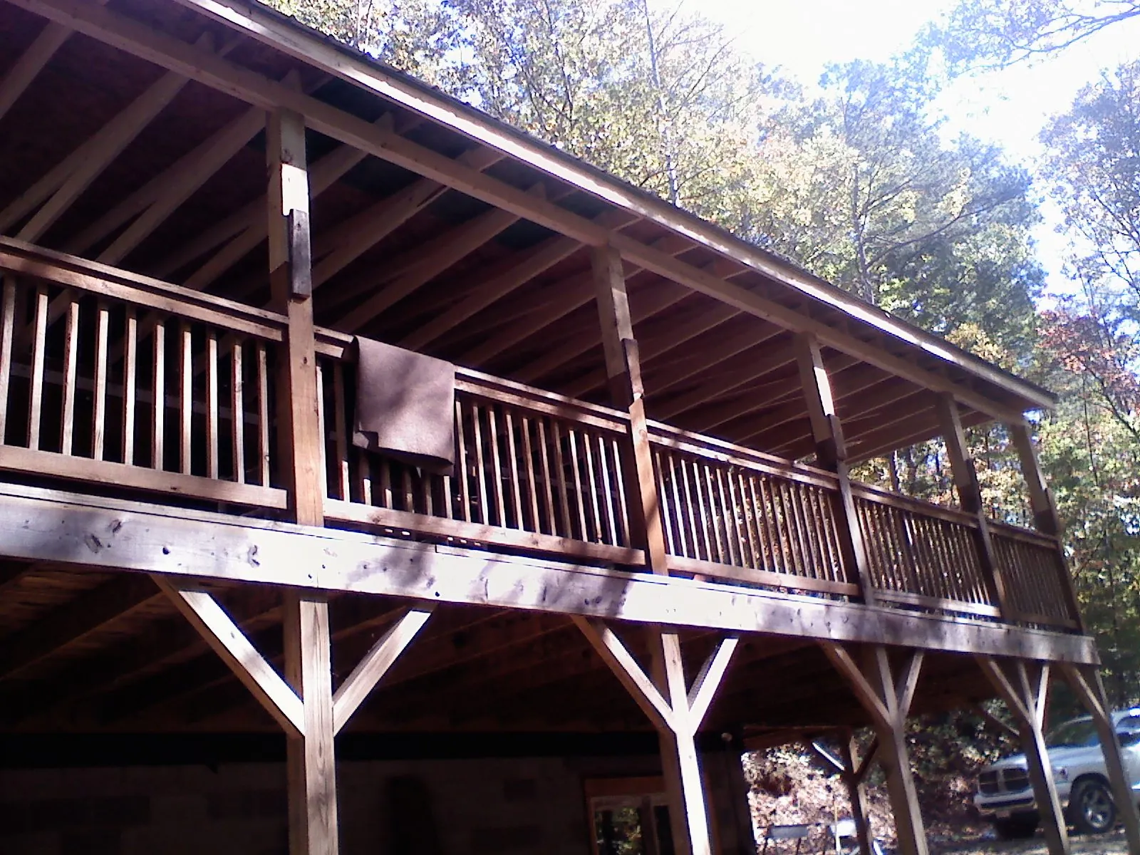 Timber framing under a new elevated porch and deck — Roof Leak Repair in Lyndora by Roofing Brothers